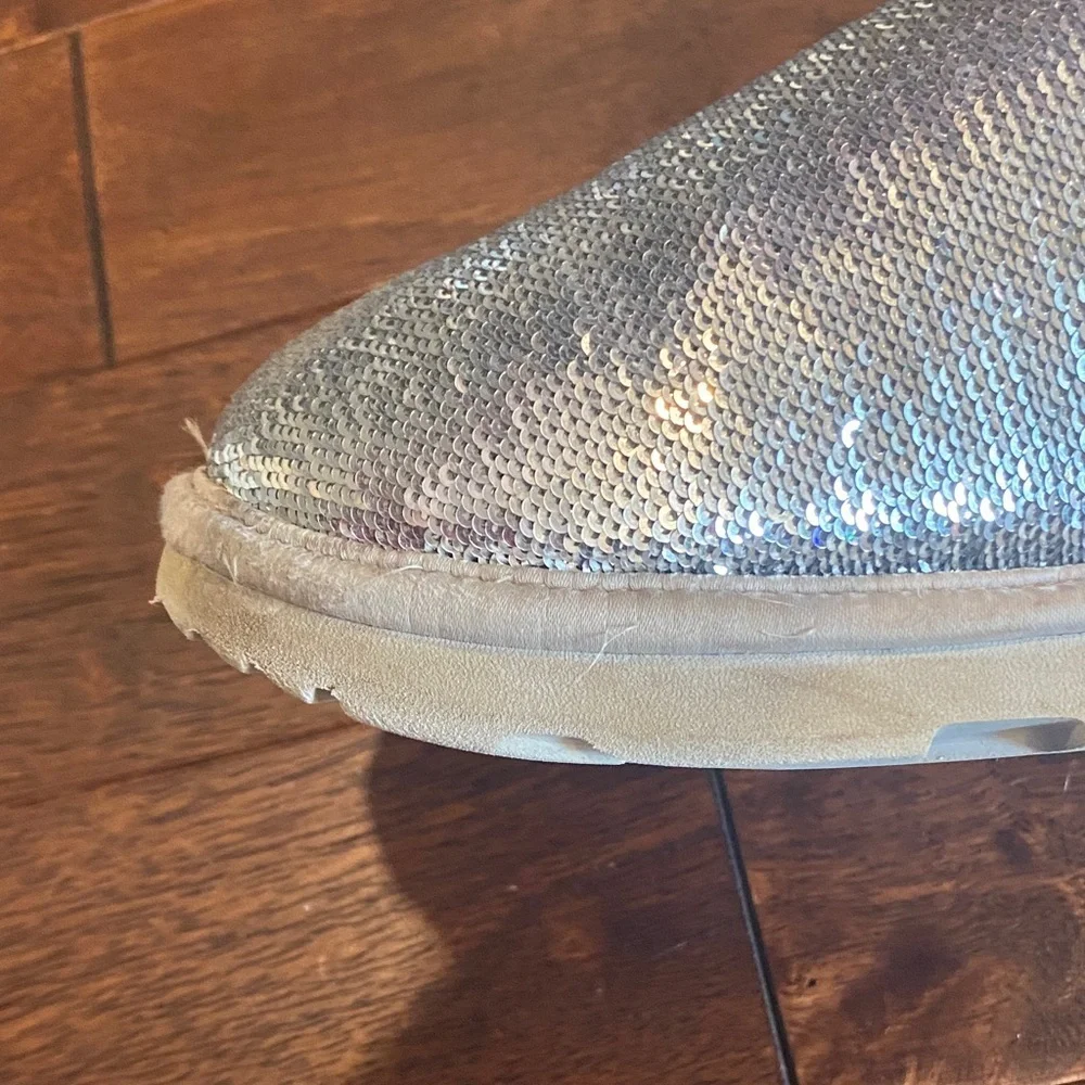 UGG Kids Shimmering Silver Boots